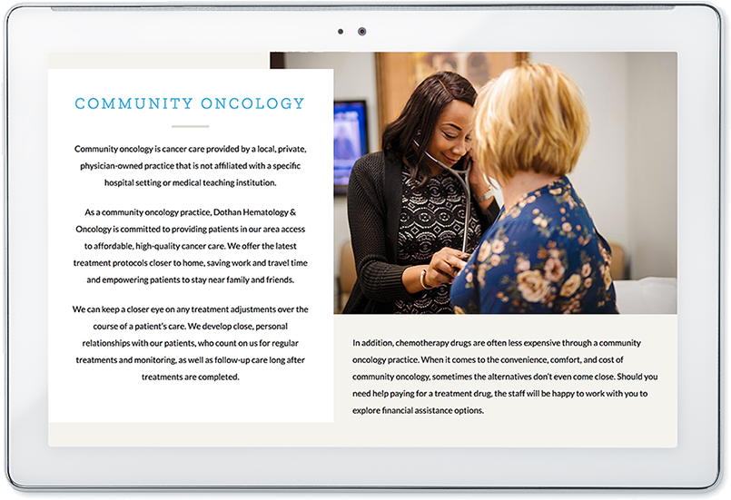 dothan hematology and oncology website design